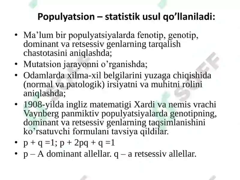 Antropogenetika. Odam genetikasini o’rganish usullari. 4