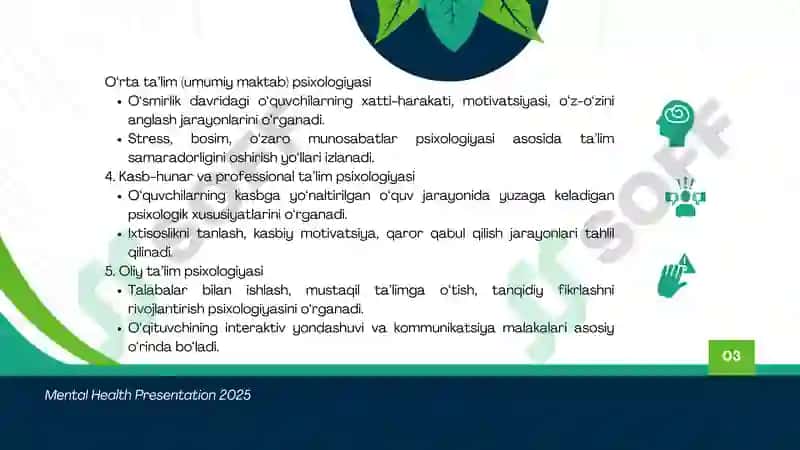 Talim va Tarbiya Psixologiyasi Slayd 4