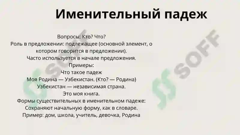 Склонение имен существительных. Подеж. 4