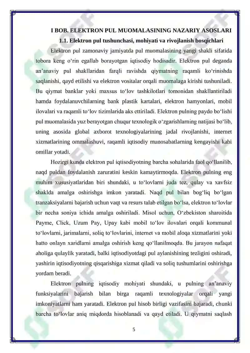 Elektron pul muomalasini tartibga solish masalalari 5