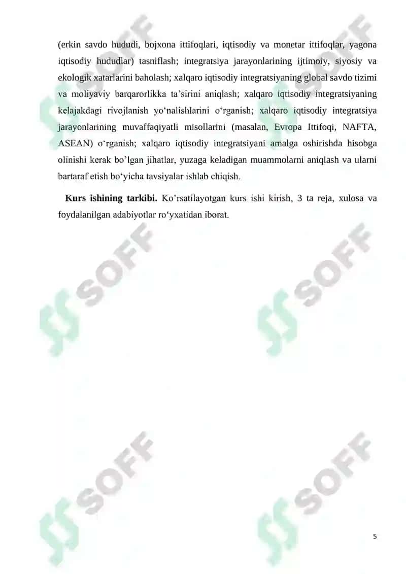 XALQARO IQTISODIY INTEGRATSIYANING MAZMUNI VA SHAKLLARI 5