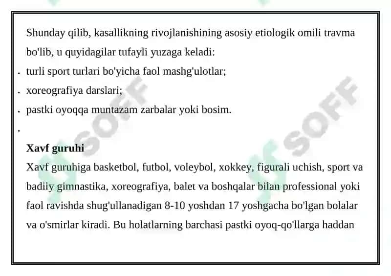 Suyakning Osteoxondropatiyasi 5