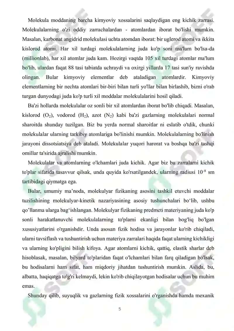 Molekulyar fizika va termodinamika 5