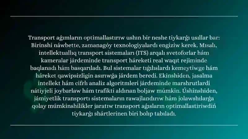 TRANSPORT AǴIMLARIN 5