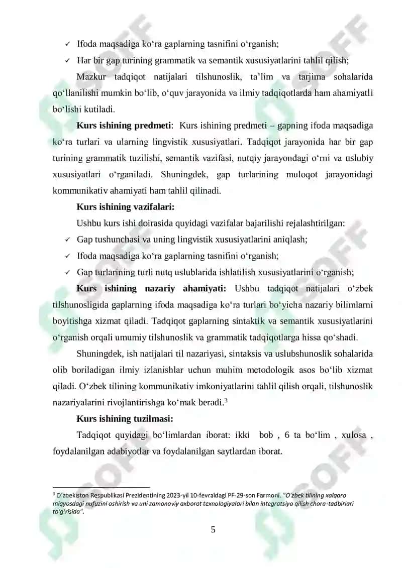 Gapning ifoda maqsadiga koʻra turlari 5