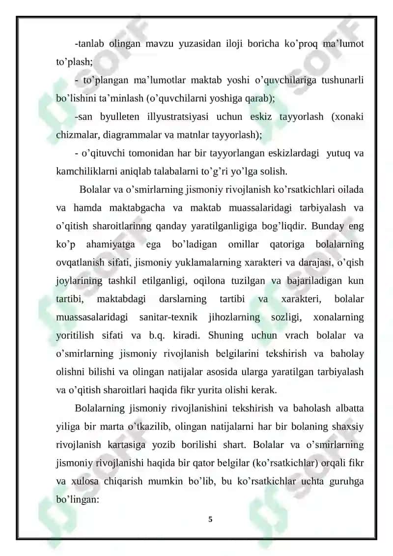 Maktab vrachining ish mazmuni 5
