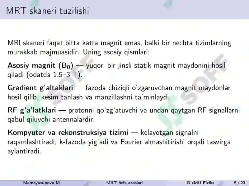 Magnit rezonans tomografiya fizik asoslari 5