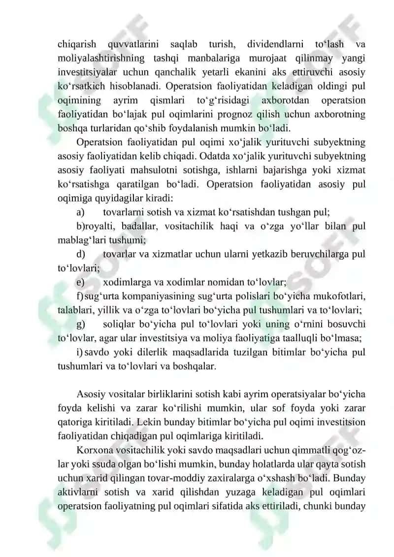 Pul Oqimlari Hisoboti 5
