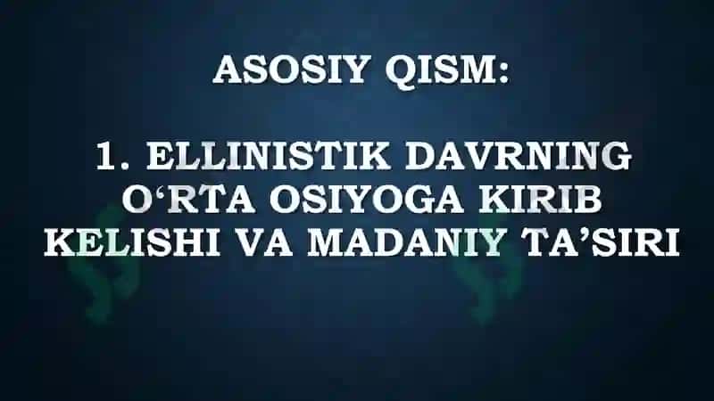 ELLIN DAVRIDA O'RTA OSIYO MADANIYATI 5