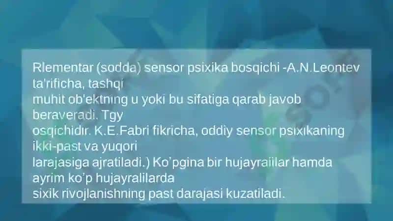 Psixika va Ong Tarqqiyoti 5