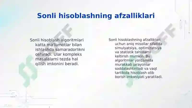 Sonli hisoblash funksiyalari kutubxonasi 5