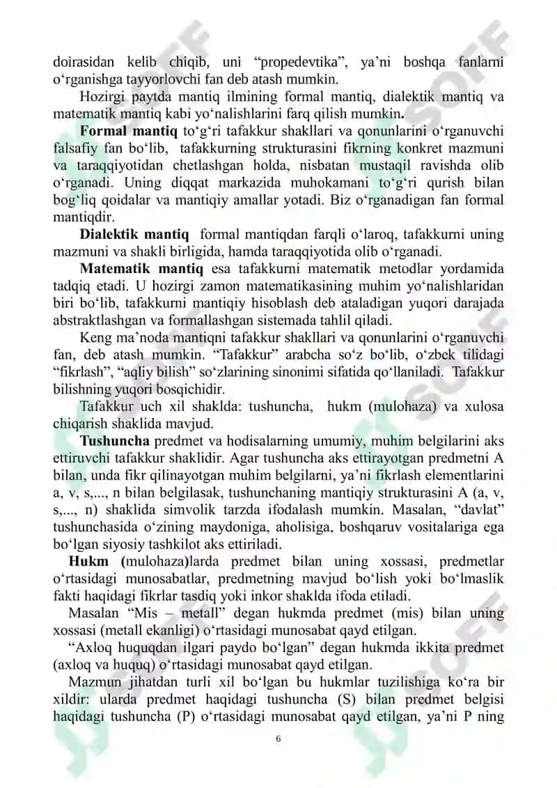 FALSAFA (Mantiq qismidan) 6