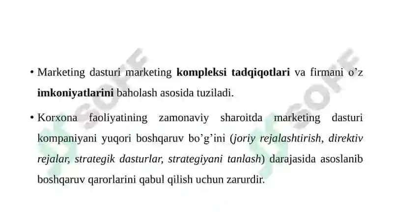 Marketing dasturi 6