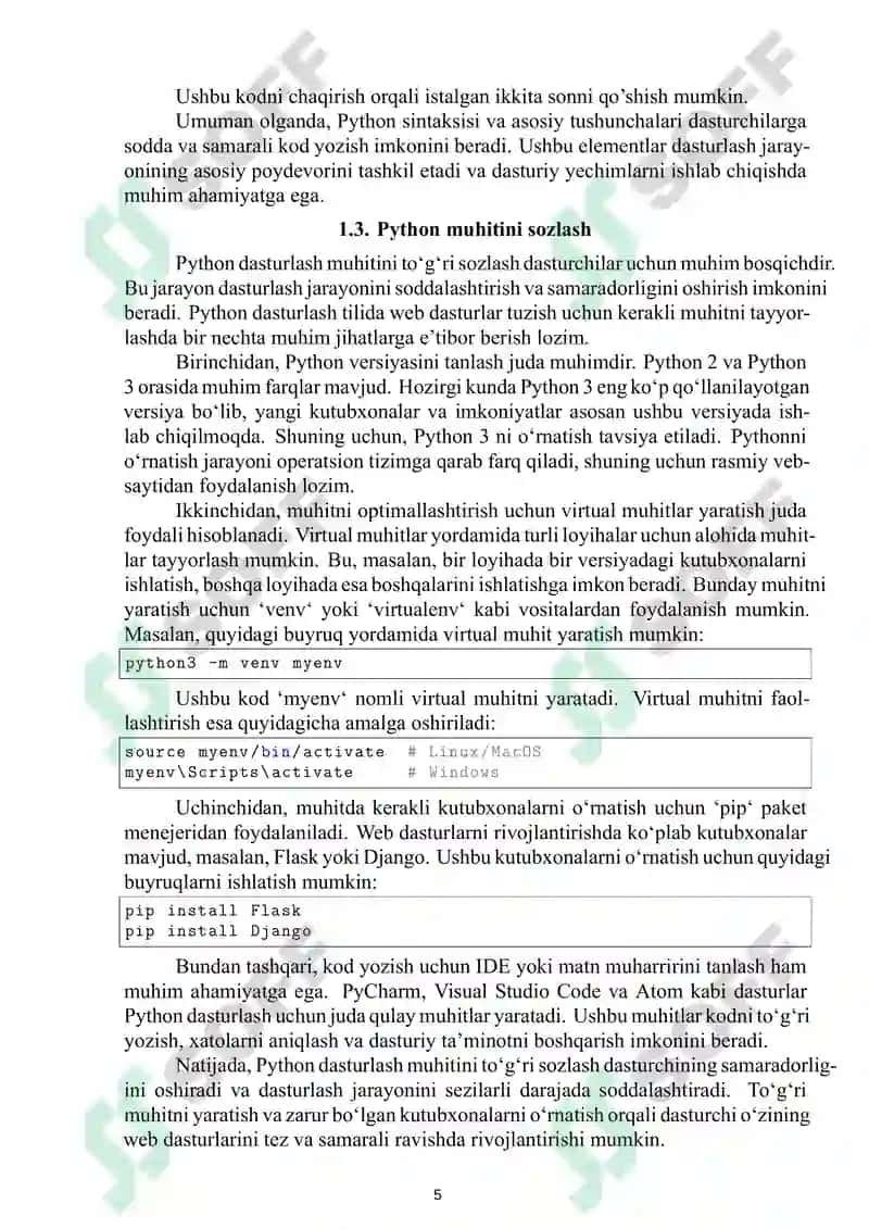 Python dasturlash tilining web dasturlar yaratish 6
