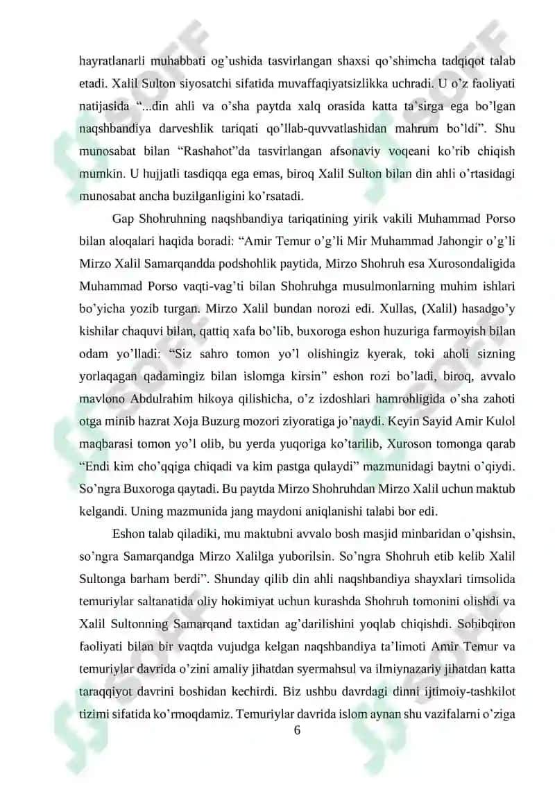 Temuriylar Davlatida Tasavvuf Talimoti 6