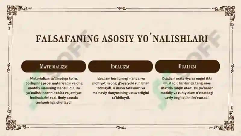 Falsafaning asosiy qonunlari va kategoriyalari 6
