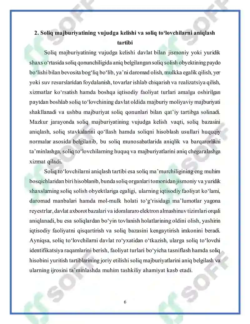 Soliqlarni undirish mexanizmi 6
