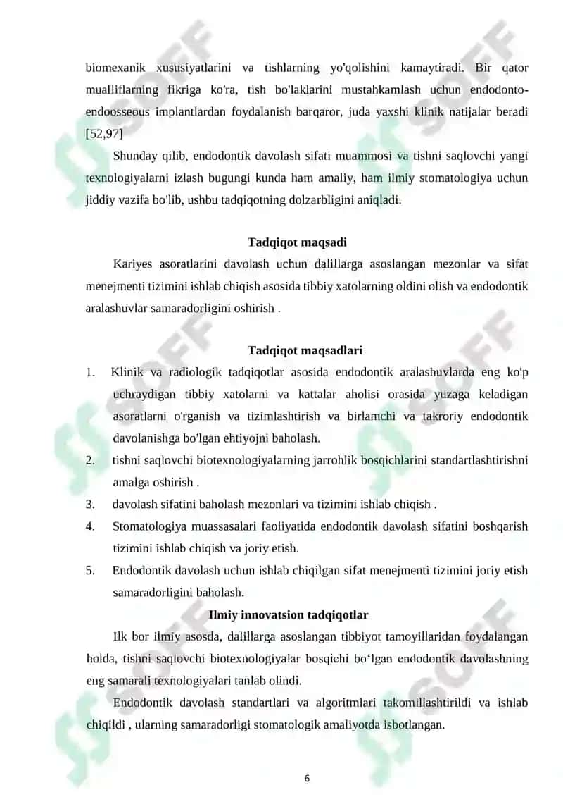 Endodontik davolash sifatini boshqarishda uslubiy yondashuvlar 6