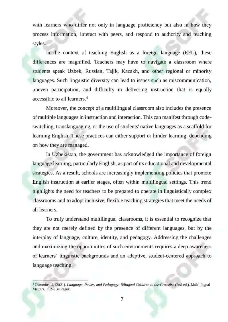 Challenges in Teaching English as a Foreign Language in Multilingual Classrooms 6