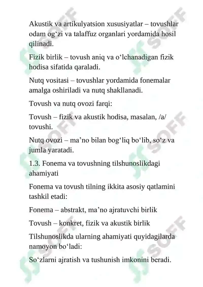 O‘zbek tilshunosligida fonema va tovush munosabati 6