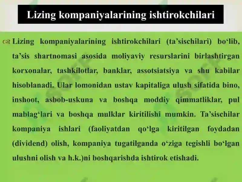 Lizing bozorida lizing kompaniya 6