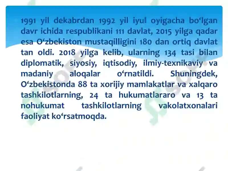 O‘zbekiston Respublikasi Tashqi Siyosati 6