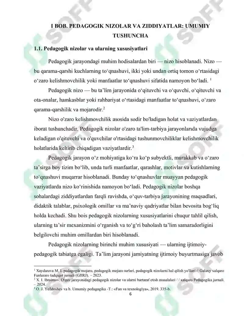 Pedagogik nizolar va ziddiyatlarning falsafiy, pedagogik-psixologik 6