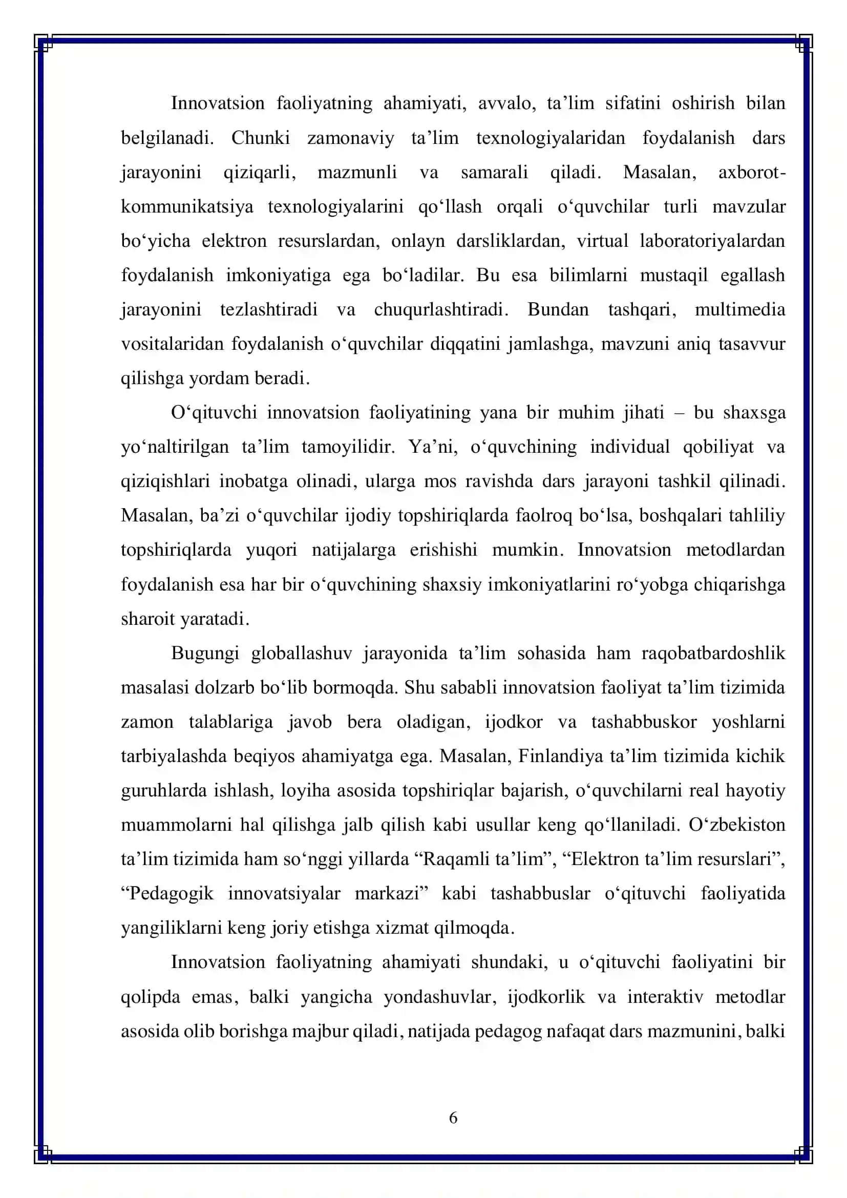 "O'qituvchi innovatsion faoliyatining strukturasi" 6