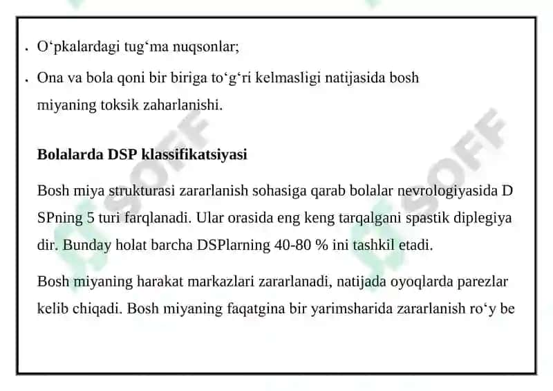 Bolalar serebral falaji (DSP) 7