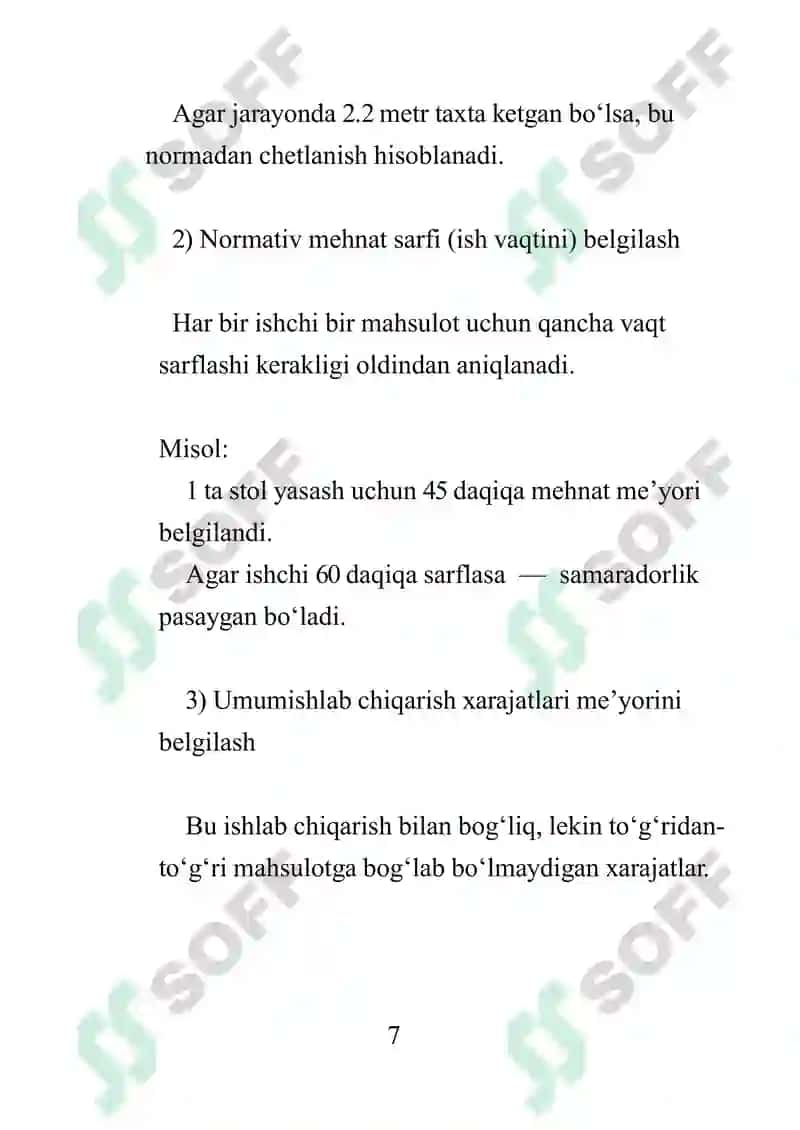 Normativ xarajatlarni hisoblash 7