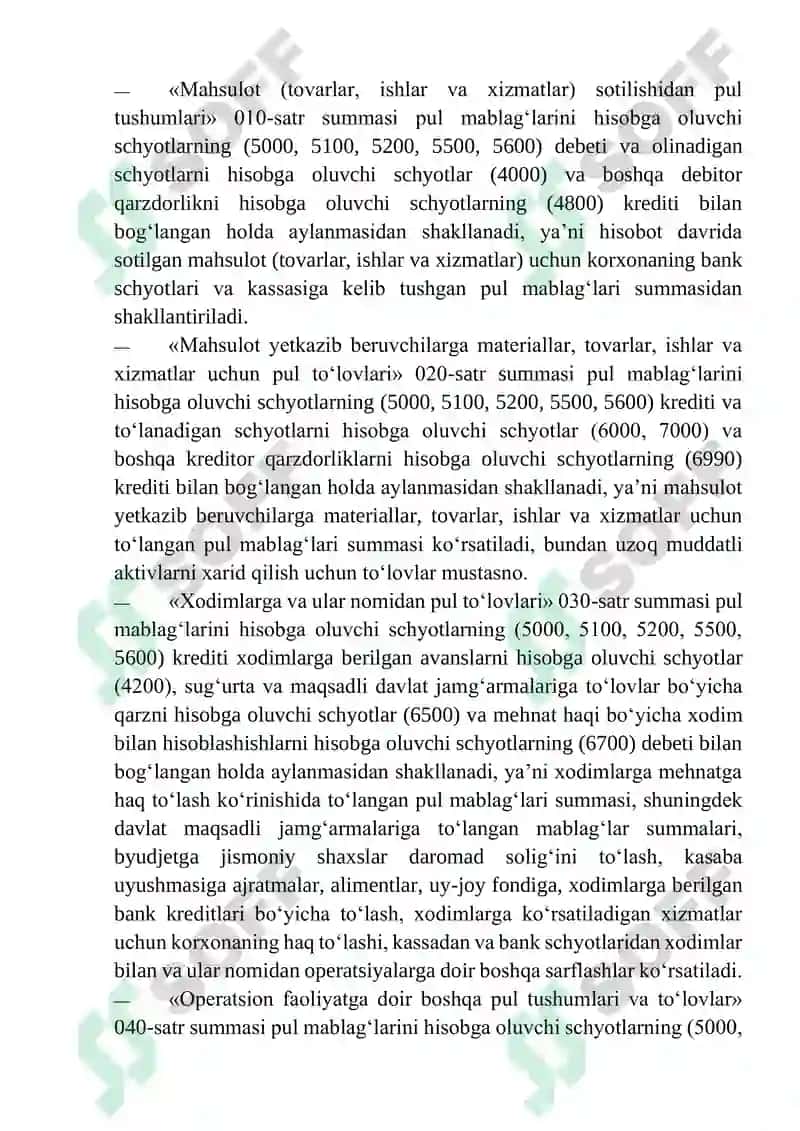 Pul Oqimlari Hisoboti 7