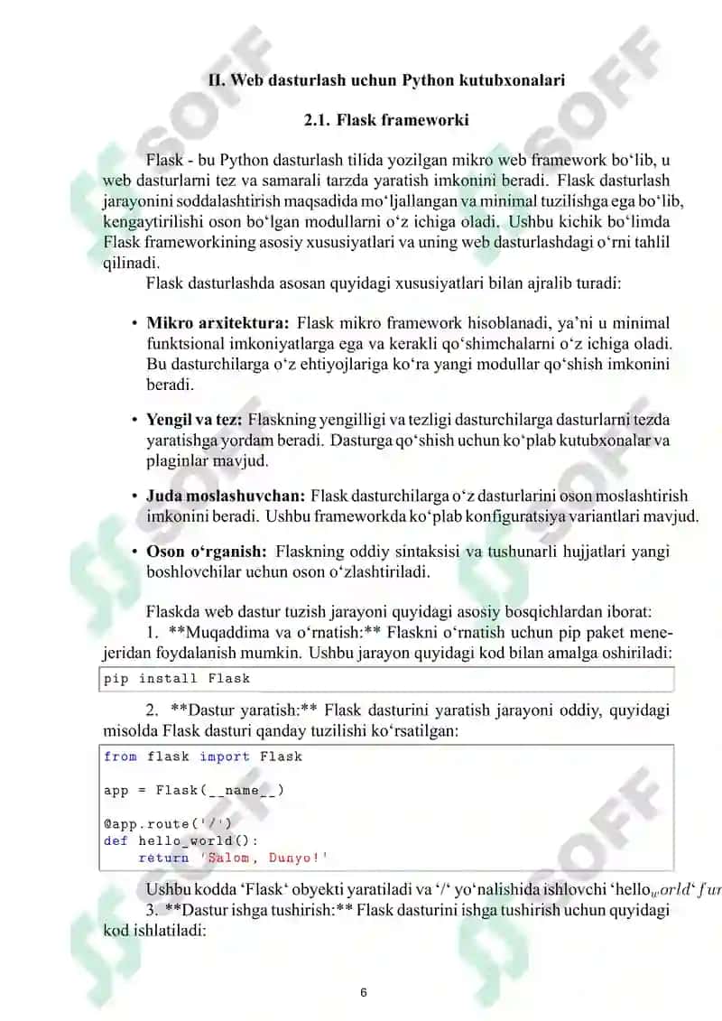 Python dasturlash tilining web dasturlar yaratish 7