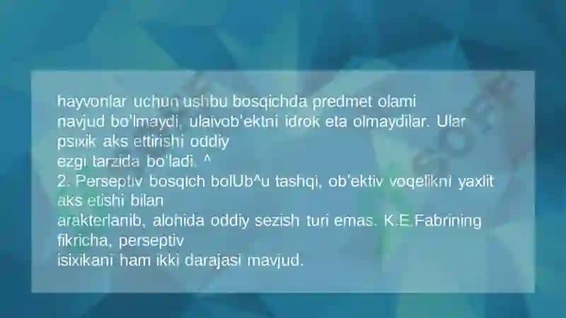 Psixika va Ong Tarqqiyoti 7