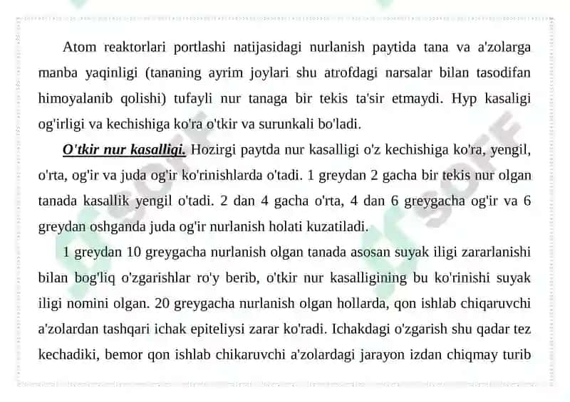 KOMBINIRLANGAN RADIATSION ZARARLANISH 7