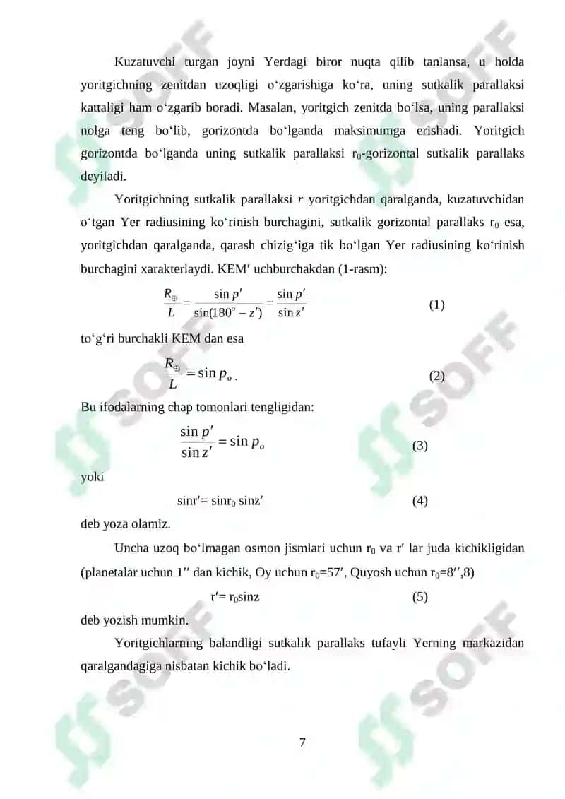 UMUMIY ASTRONOMIYA FANIDAN 7