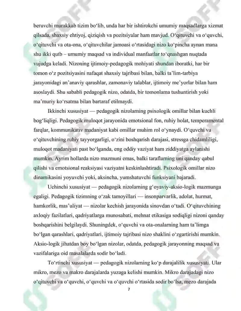 Pedagogik nizolar va ziddiyatlarning falsafiy, pedagogik-psixologik 7