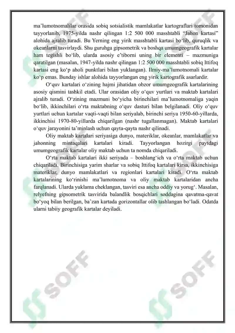 Umumgeografik va mavzuli kartalar elementlarni o'rganish 7