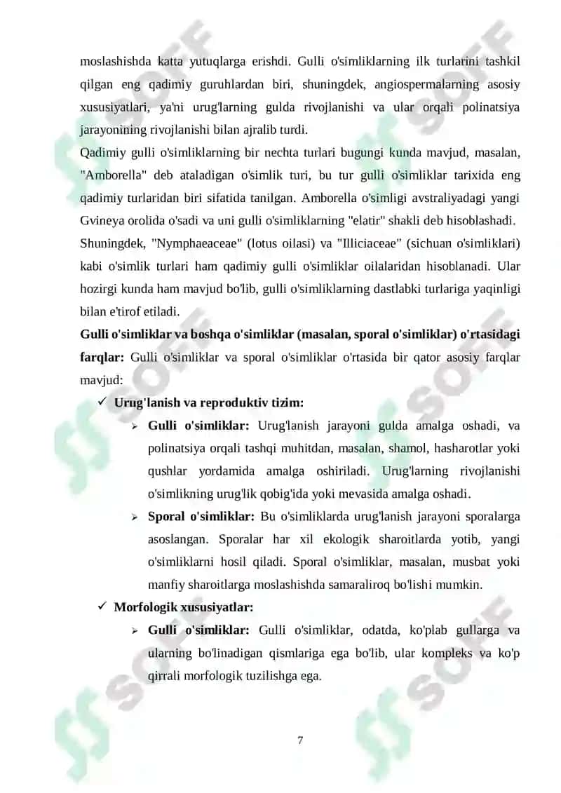 Gulli oʻsimliklarning kelib chiqishi 7