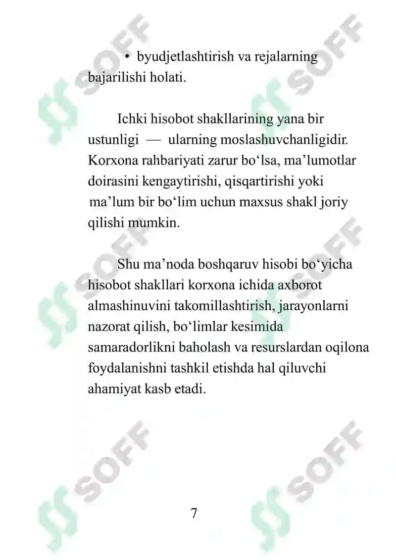 Boshqaruv hisobi bo‘yicha hisobot shakllari 7