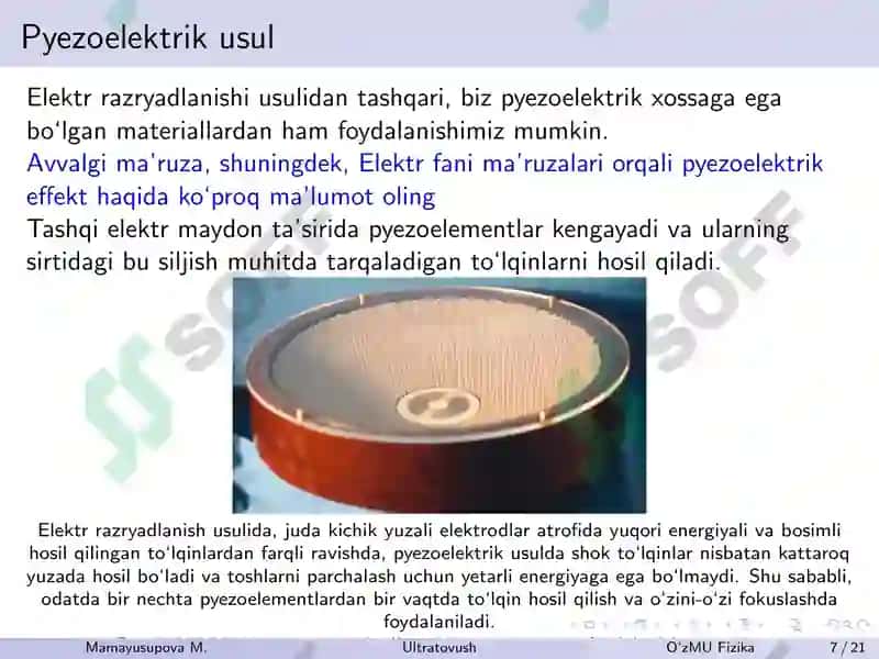 Ultratovushdan davolashda foydalanish. Litotripsiya 7