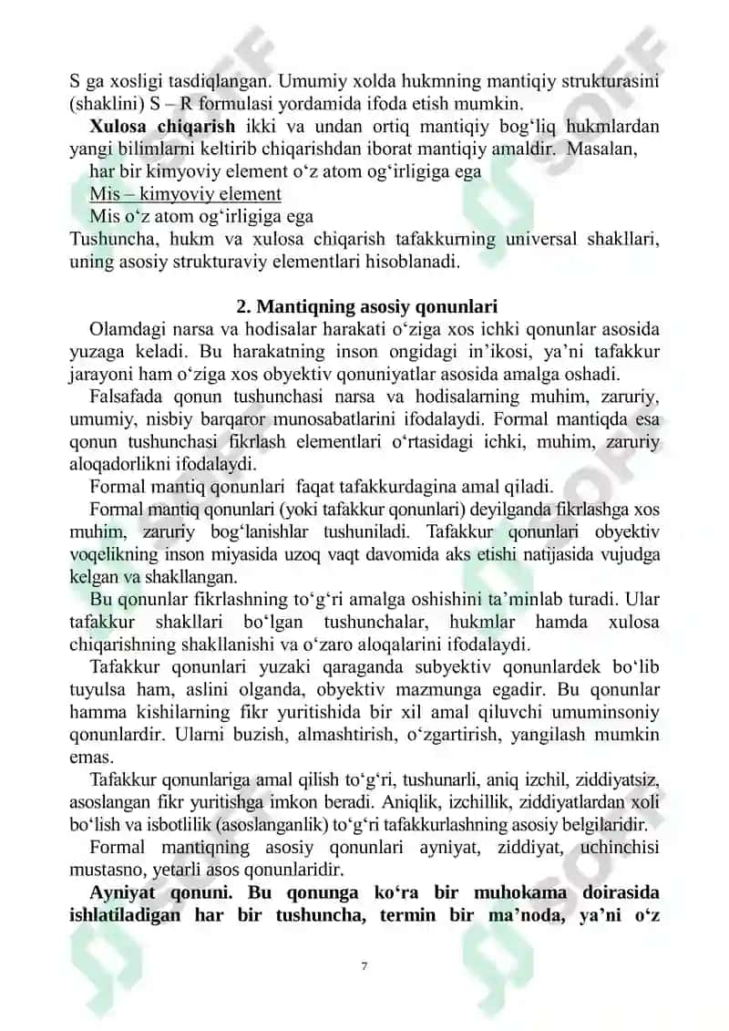 FALSAFA (Mantiq qismidan) 7