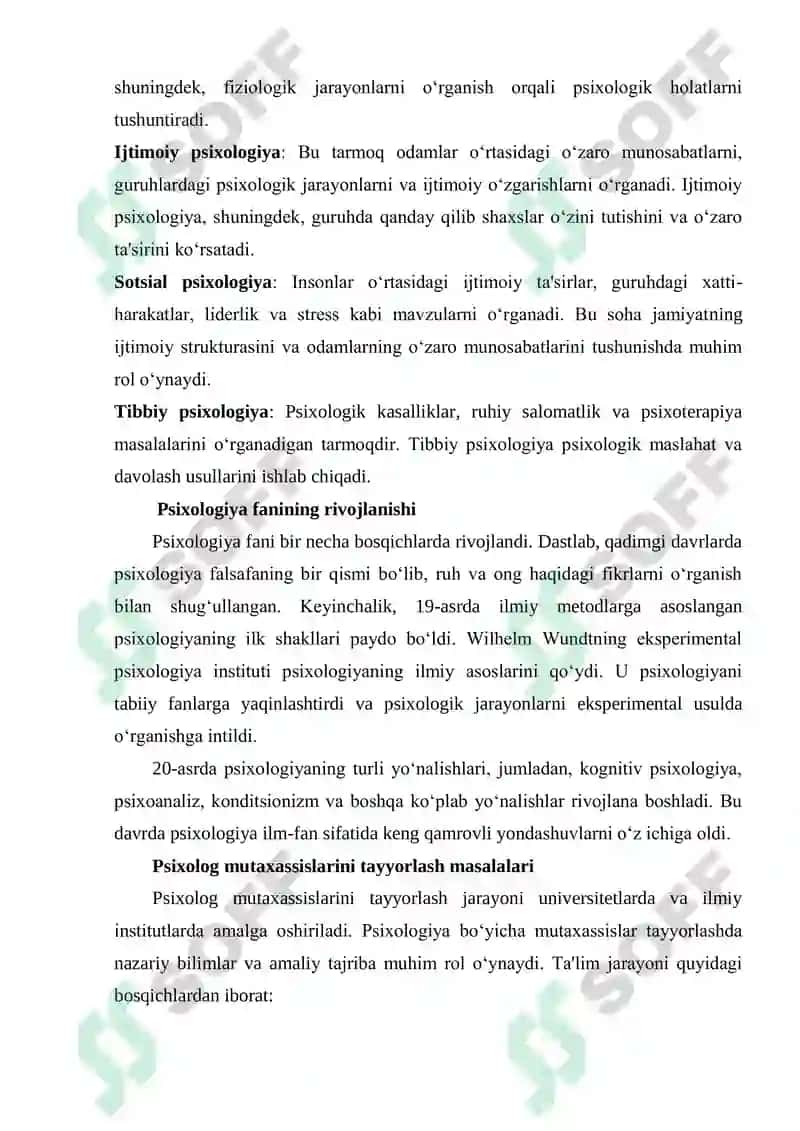 Psixologiya fanining rivojlanishi 7