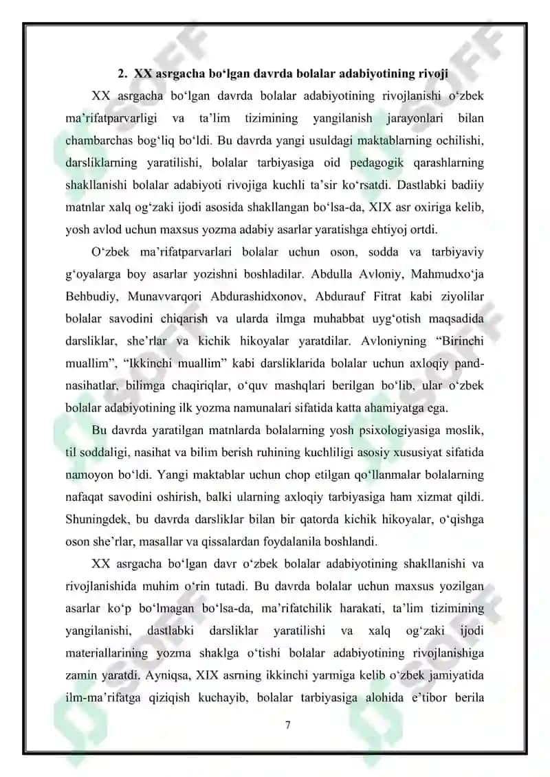 Bolalar adabiyotining rivojlanish bosqichlari 7