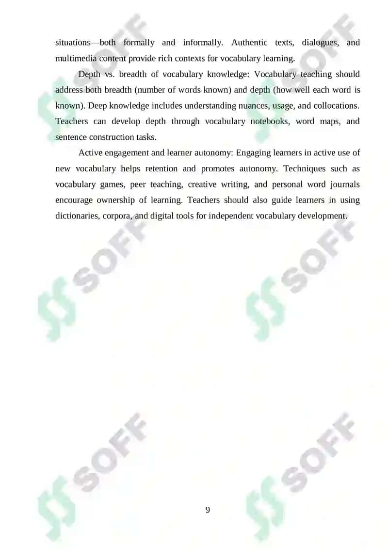 Effective Methods of Teaching Vocabulary in EFL Classes 8