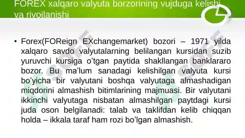 Xalqaro bozorda FOREX 8