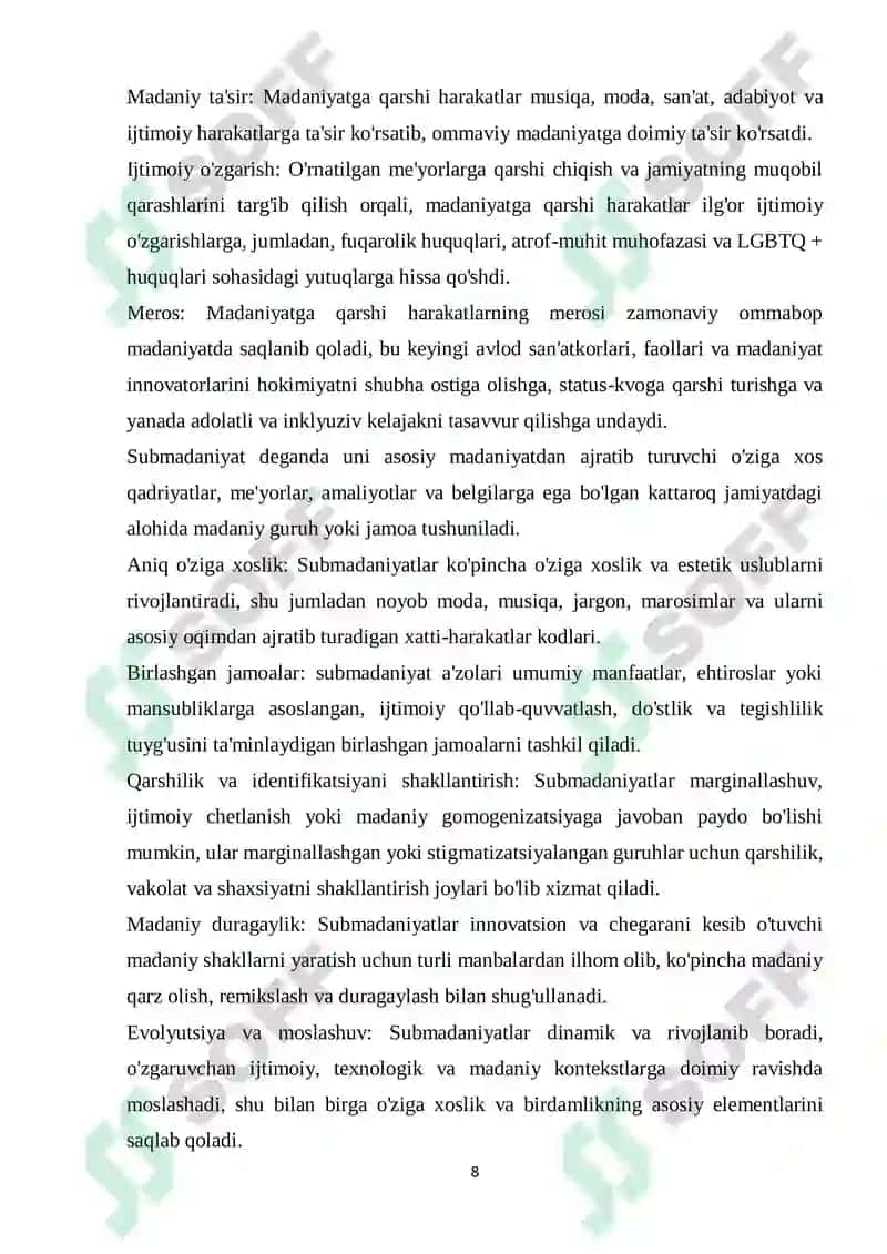 OMMAVIY MADANIYATNING SHAKLLANISH TARIXI 8