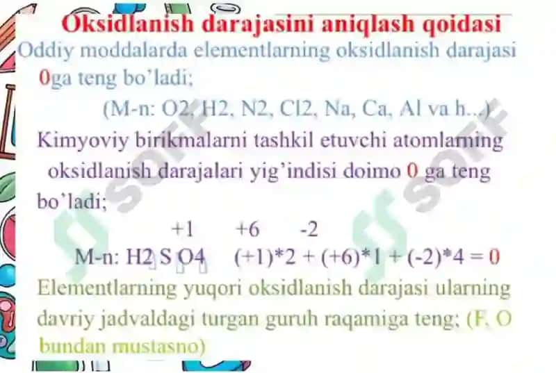 oksidlanish qaytarilish reaksiyalari 8