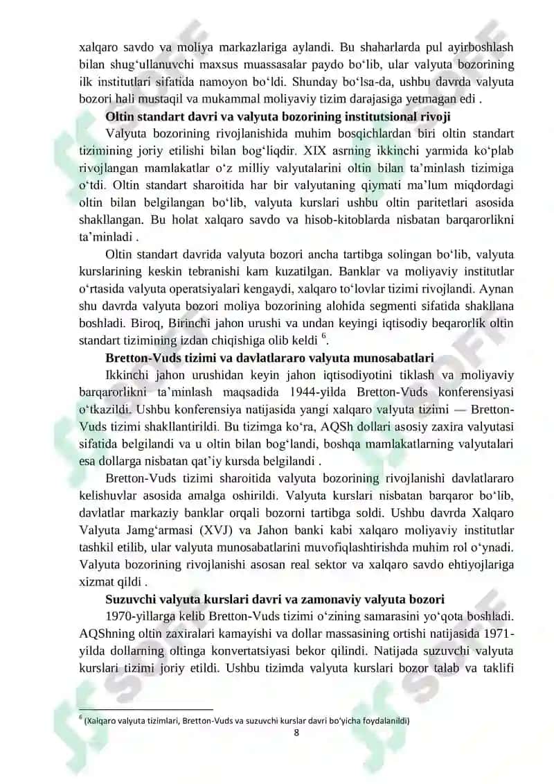 Valyuta bozori va uning ishtirokchilari 8