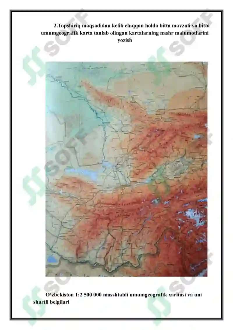 Umumgeografik va mavzuli kartalar elementlarni o'rganish 8