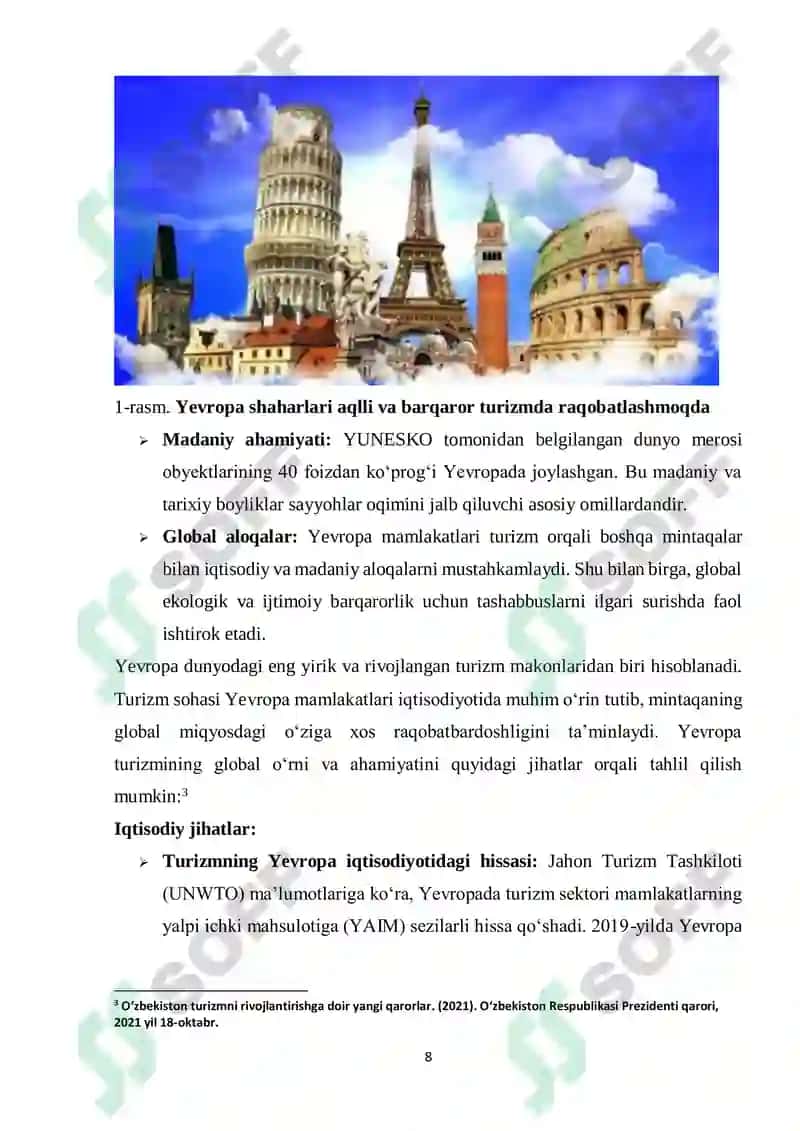 YEVROPA TURIZMNING RIVOJLANISHI 8
